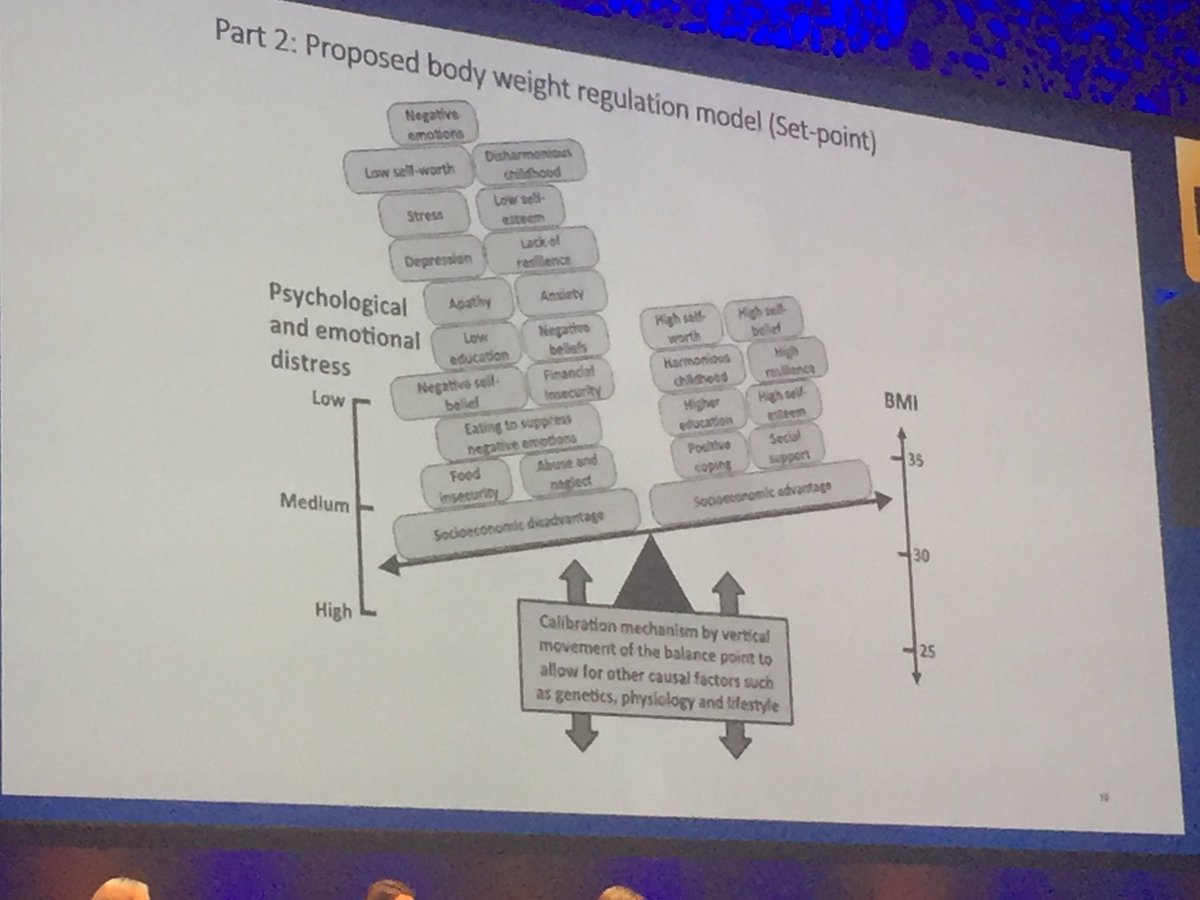 Eileen O'Brien, PhD RD (@eileenobrienrd) on Twitter photo Day 3 #ECO2019
Stress and Obesity. The role of socioeconomic position is a key driver
Disadvantage as a child
➡️ Early life emotional distress
➡️ Low self esteem, insecurity
➡️ Higher negative emotions, low resilience as an adult
🔄 Generational cycle
<a href="/ErikHemmingsson/">Erik Hemmingsson PhD</a> Day 3 #ECO2019
Stress and Obesity. The role of socioeconomic position is a key driver
Disadvantage as a child
➡️ Early life emotional distress
➡️ Low self esteem, insecurity
➡️ Higher negative emotions, low resilience as an adult
🔄 Generational cycle
<a href="/ErikHemmingsson/">Erik Hemmingsson PhD</a>