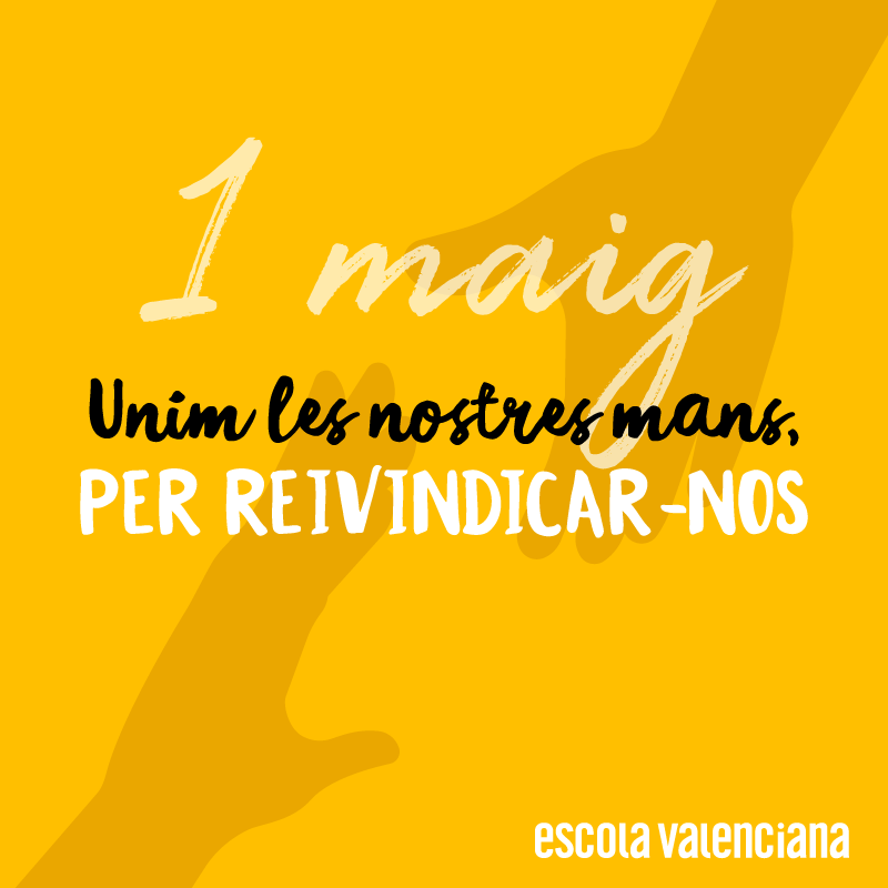 escolatv's tweet photo. #1deMaig Unim les nostres mans, per reivindicar-nos 🤝 https://t.co/pLGboZJURW