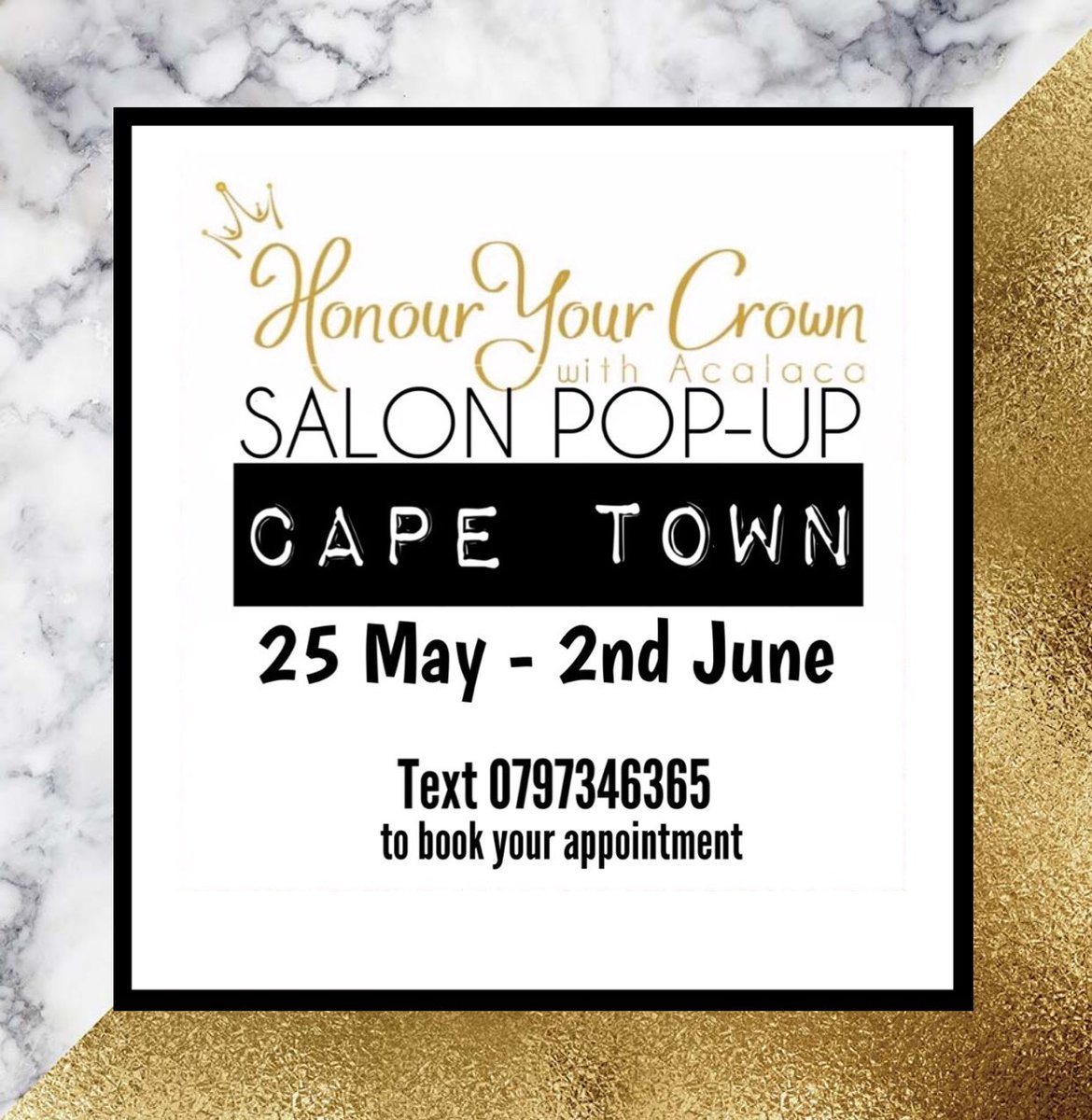 honouryourcrown's tweet photo. We’re invading #CapeTown from 25 May to 2 June for a pop up salon and masterclass. https://t.co/0Oknkz4mcY