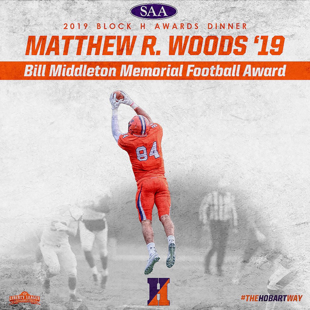 HobartFootball's tweet photo. Congratulations, Matt #TheHobartWay #BlockHAwards https://t.co/U9RYHWgCcT