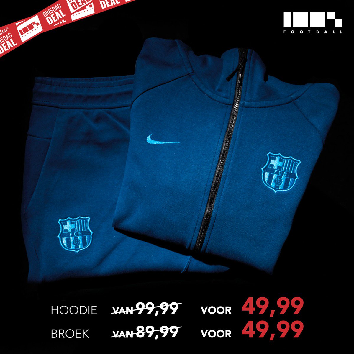 Er ligt weer een gruwelijke dinsdagdeal voor je klaar. 💪 . Haal de Tech Fleece van Barca alleen morgen voor een spotprijs in huis: 100voetbal.nl/voetbaltenues/…
•
•
#fcbarcelona #techfleece #sale #dinsdagdeal #100football