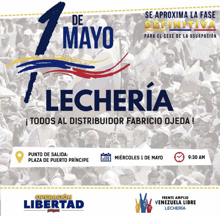 ManuelRiveraB's tweet photo. #30May La #OperacionLibertad inició. #Anzoategui todos a sus puntos de concentración. El 1ro de Mayo es HOY, vamos por el Cese de Usurpación. Adjunto las convocatorias de mañana que ejecutaremos HOY. #SiSePuede https://t.co/K10A4S3Gjl