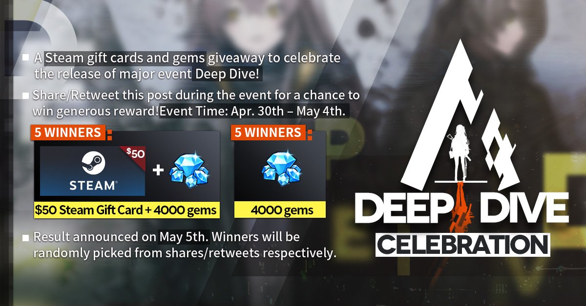 GirlsFrontlineE's tweet image. The maintenance has ended, and you can now log in to the game. Hope you will enjoy the event!
If you are uncertain about what to do, you can refer to the complete guide at gflcorner.com/dd/
There is also an ongoing giveaway. Check the picture below for more details!