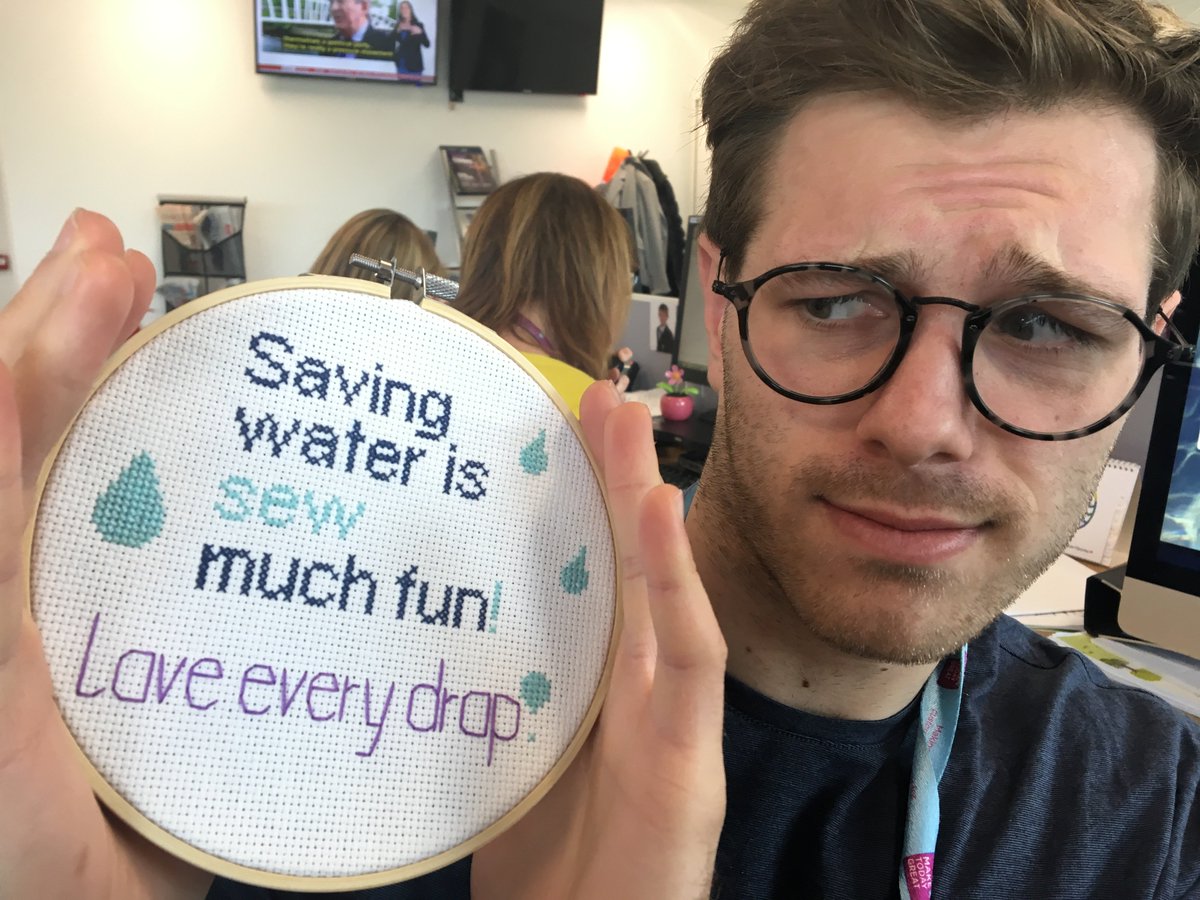 AnglianWater's tweet photo. We love saving water and we also have a soft spot for cross stitch. Anyone else got a more niche piece of water efficiency promo? #WaterSavingWeek https://t.co/jyiaRSP6mx