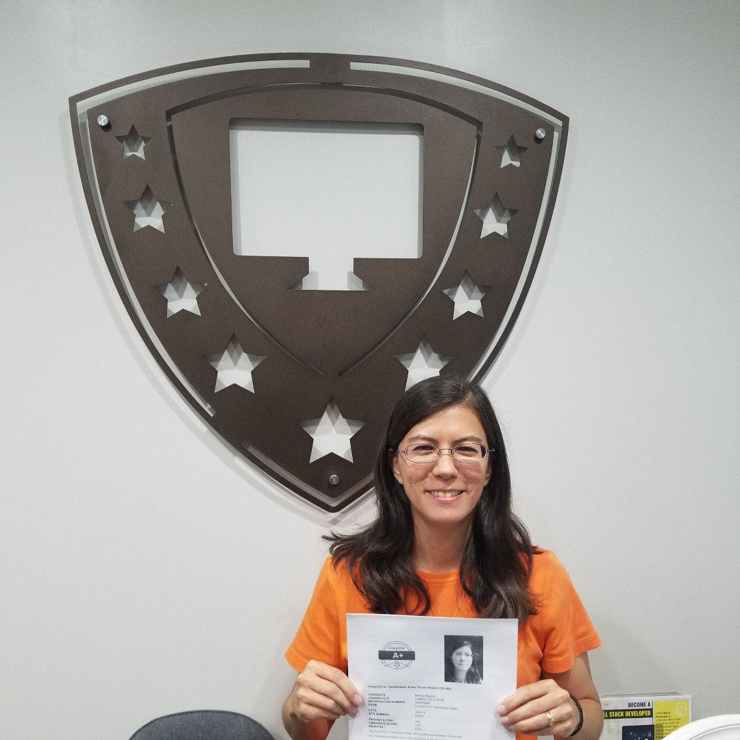 ComputerCoach1's tweet image. Congratulations to Barbra who passed her @CompTIA A+ 902 exam! Give her some words of encouragement below! #ComputerCoach #CareerSuccess #TechTuesday