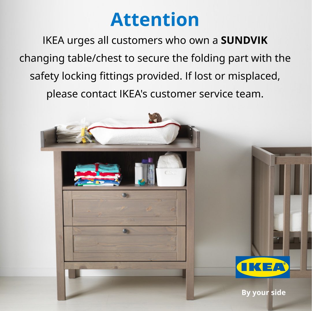 ikea sundvik changing table recall