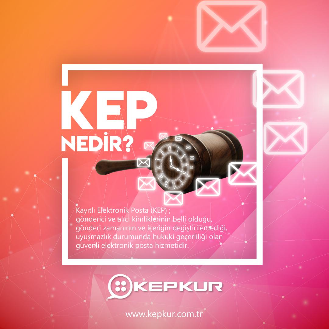 Kayıtlı Elektronik Posta (KEP); 
gönderici ve alıcı kimliklerinin belli olduğu, gönderi zamanının ve içeriğin değiştirilemediği, uyuşmazlık durumunda hukuki geçerliliği olan güvenli elektronik posta hizmetidir.
#Kepkur #KayıtlıElektronikPosta
kepkur.com.tr