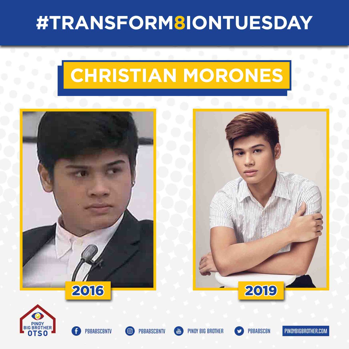 PBBabscbn's tweet photo. #Transforma8ionTuesday: Naaalala mo pa ba ang PBB Lucky Season 7? Anong pinaka paborito mong eksena ni Christian Morones? ๐๐ปโจ https://t.co/QvZiRMAPjk