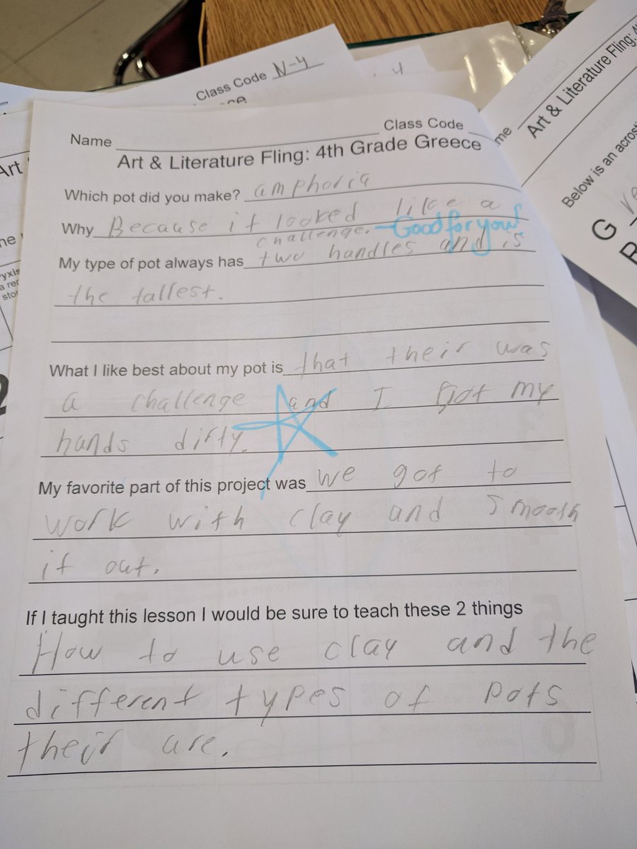 artedallthetime's tweet photo. Such great responses from fourth graders who finished their Greek clay pots! I'm so proud! #artreflections #wow #bsesjagnation https://t.co/F5qczHHipC