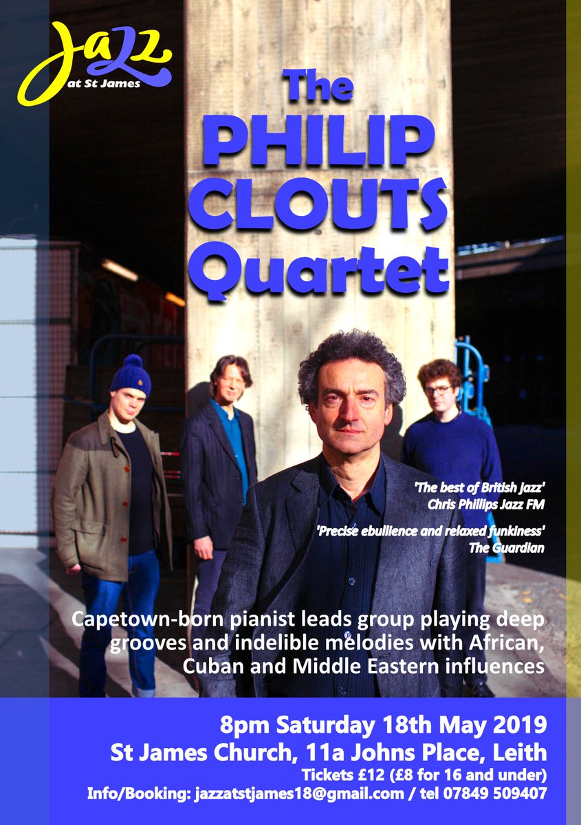 #InternationalJazzDay Coming soon to Edinburgh, Cape Town-born pianist Philip Clouts' quartet brings memorable melodies and deep grooves to Leith Links.