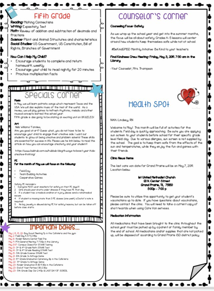 HobbsWilliamsGP's tweet photo. May Newsletters are below! Lots of events are taking place between now and the end of the year! 🌺🌸#HWwolfpack https://t.co/gbUH1AeUM4