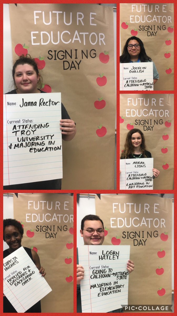 LCCTCteach's tweet photo. Our seniors that are becoming educators were celebrated today at our #ALFutureEdSigningDay event! Thank you, @SuptTomSisk, @tribblejs, @nafogg, @Johnboy_Wilson, and Mr. Vince Green, for attending! @LCSforKids #FutureTeachersofAlabama https://t.co/3mjR13Wsiy