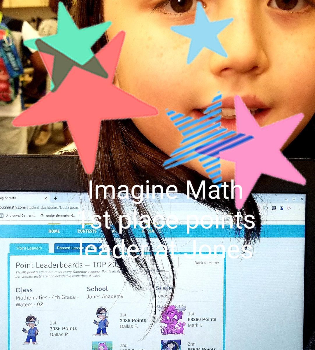 MizzH2os's tweet image. Currently holding 1st place points leader at @JonesAcademy1  Way to go Waters Warrior!!! He is  a&quot;math&quot;zing! #aMathzing @imagine_tx @ImagineLearning @JonesAcademy1