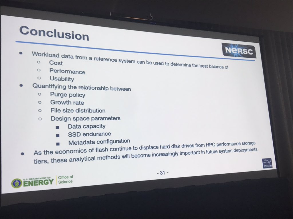 mnoukhiya's tweet image. Kirill Lozinskiy @NERSC is presenting  a paper on Designing an All-Flash Lustre File System for the 2020 NERSC #Perlmutter System #CUG2019 with @glennklockwood as one of co-authors.