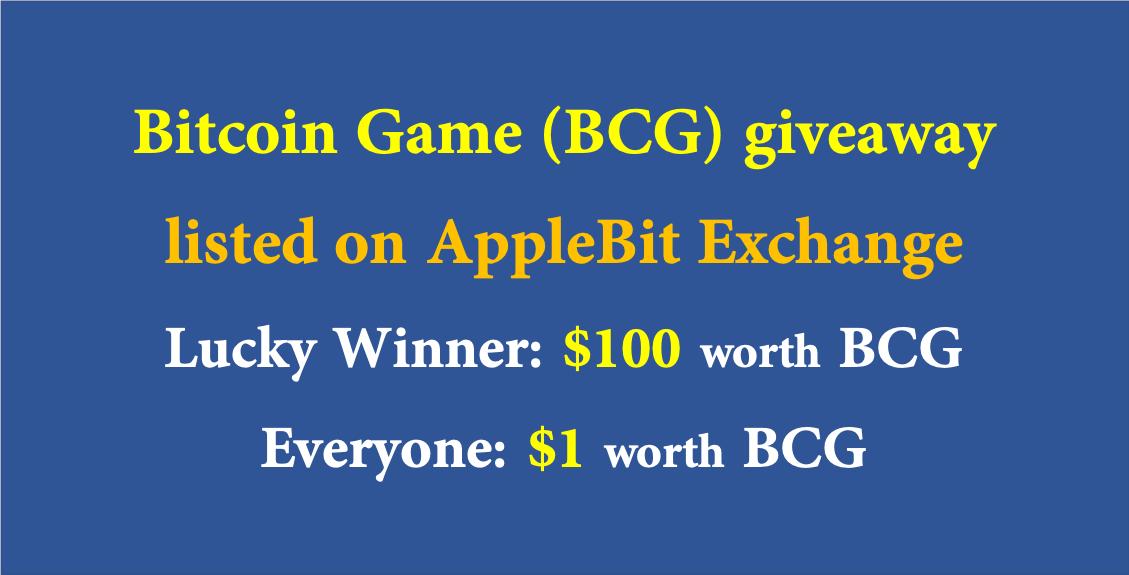 BCG_coin's tweet photo. #Airdrop Bitcoin Game (BCG):
1 Follow us, Like &amp; Retweet
2 Sign up and activate new account at exchange AppleBit @applebitnet with Refer Code: 2HSO6VHEBCG1

Lucky Winner: $100 worth BCG
Everyone: $1 worth BCG

#giveaway #bounty #cryptocurrency #blockchain #bitcoin #crypto https://t.co/r1GvHzYx9h