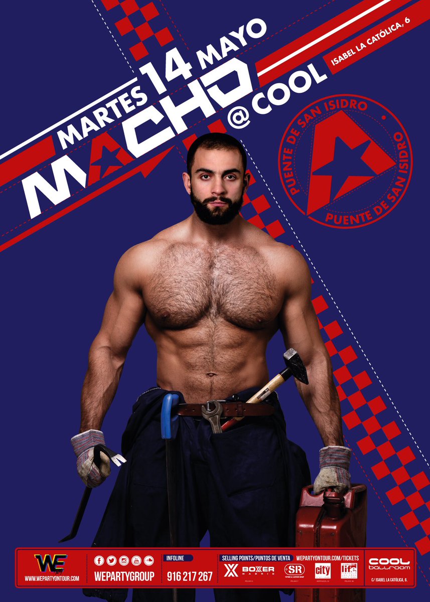 MACHO_Party's tweet photo. Noticia importante!!
Que mejor manera de celebrar San Isidro que con una buena MACHO.
14 de Mayo en Sala Cool - Madrid
#menonly #fetishparty #getnaughty https://t.co/nSMGjtEkZ1