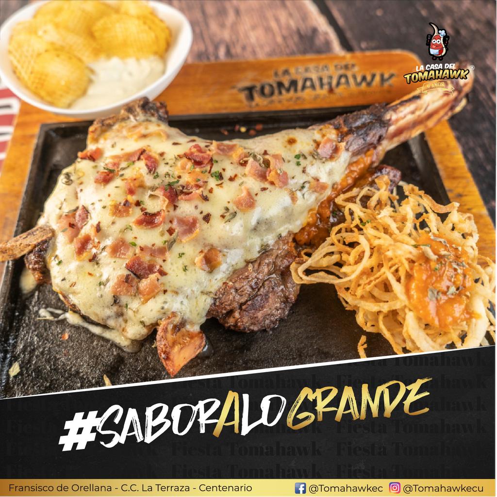 TomahawkEc's tweet photo. Seguimos con nuestro #TomahawkFest por nuestro 2do aniversario.
Hoy este delicioso ejemplar que combina lo mejor del mar y de la tierra, hará que los sueñes despierto: #TomahawkTridente.
Orellana
Samborondón
Centenario
#TomahawkAloGrande https://t.co/0vAcM30ngM