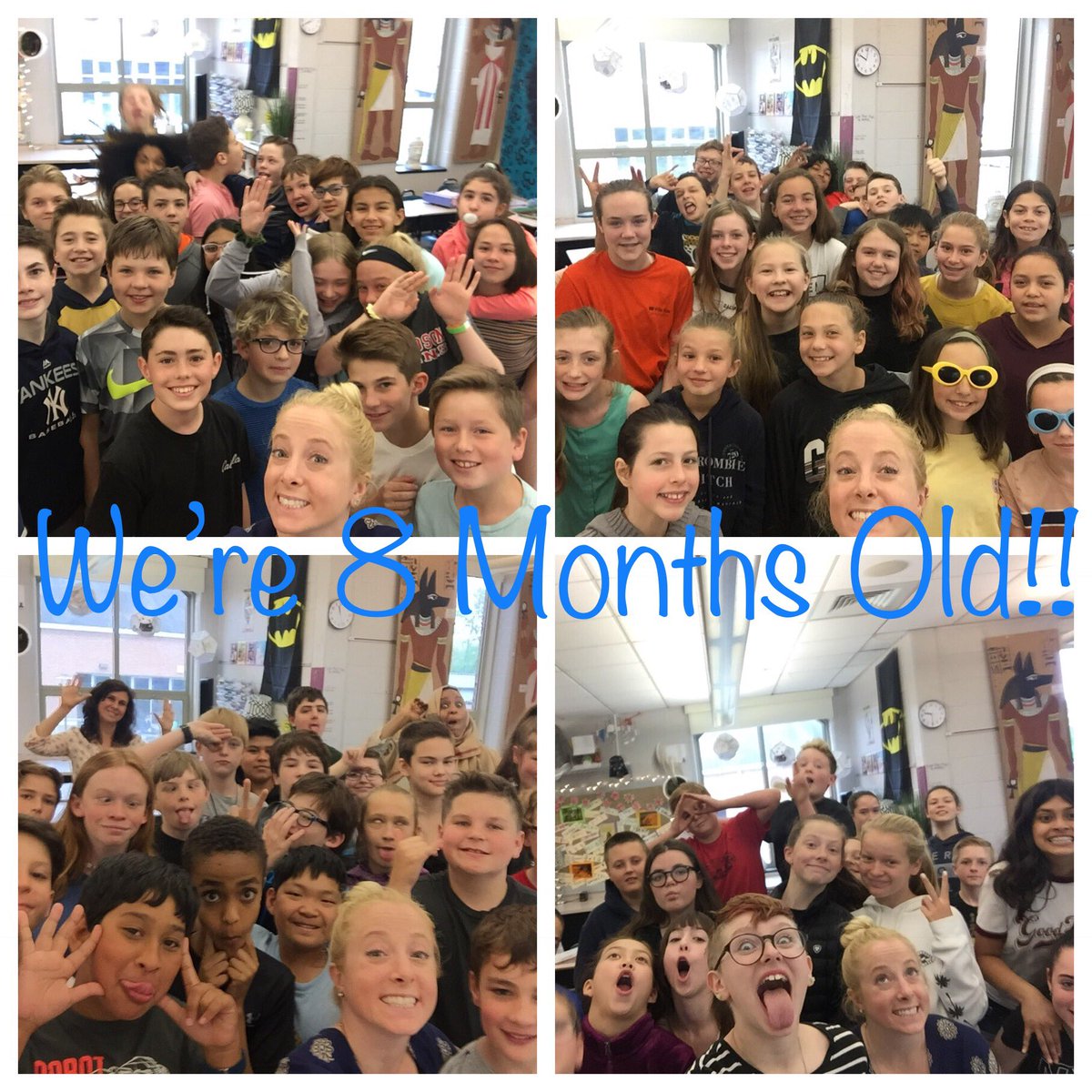 Keipersaurus's tweet photo. It’s official - we’re 8 months old!! 🌍 These kids are fully immersed in all things ancient Greece. This week, they’re writing original fables ✍️ &amp; next week - art! 🏺#Keiper6 #NHSSD #NHSMS #Only1Left! https://t.co/FEd7gqHfVk