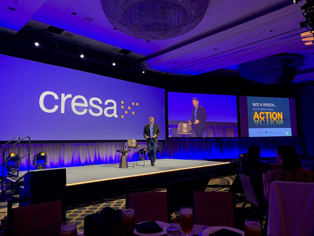 AlisonColeScott's tweet photo. Lead with Generosity, Intimacy, Candor and Accountability - amazing closing talk by @Ferrazzi at @CresaCorp Spring Meeting #CresaMomentum https://t.co/c6k3391cwh