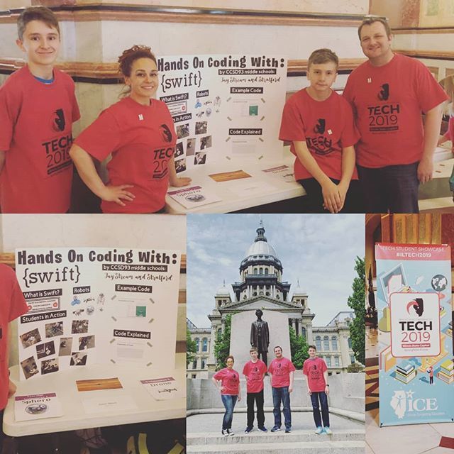 Presenting our awesome class in the capitol today! #tech2019 #ccsd93 bit.ly/2JjjsWS