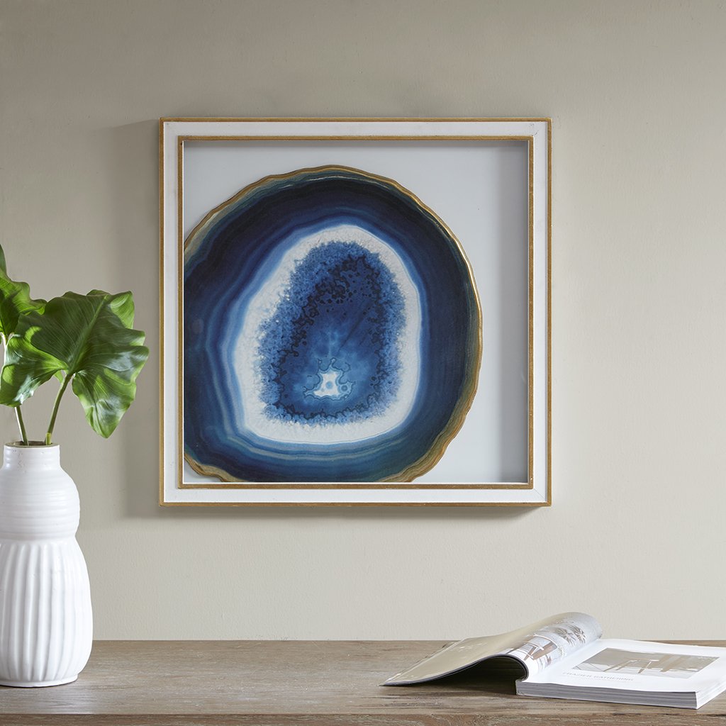 DesignerLiving's tweet image. Stunning jewel tones shine in rich hues of purple or blue, for a hint of natural beauty! Glimmering with metallic gold accent, this framed geode is a gorgeous and quick decor solution for any space.

Take one home today: bit.ly/insidersteal