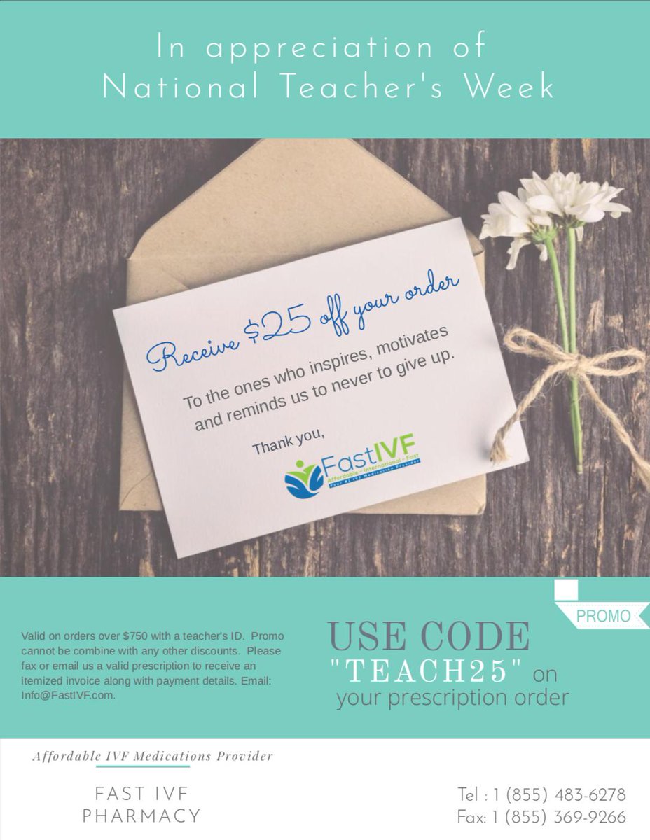 FastIVF's tweet image. In honor of #TeacherAppreciationWeek