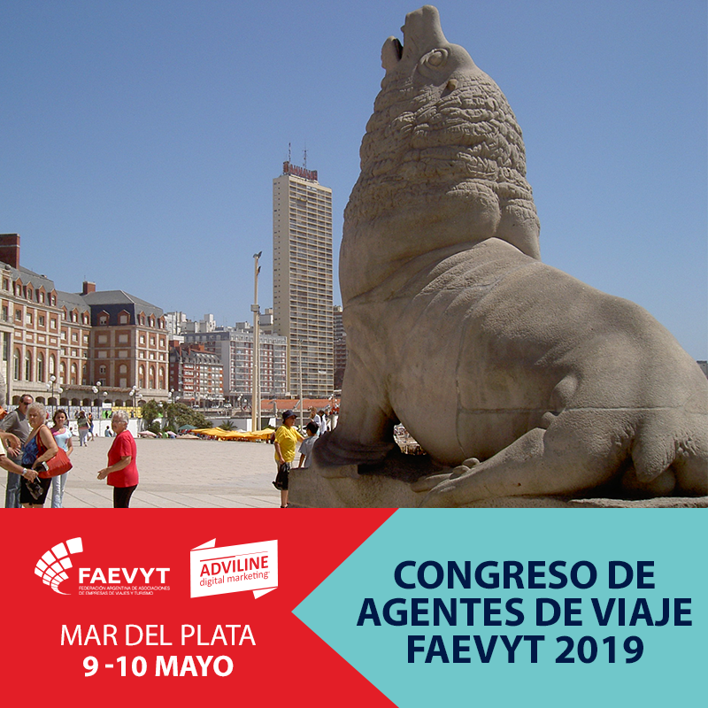 Adviline's tweet photo. Nos vemos en el Congreso FAEVYT 2019, los días 9 y 10 de mayo en el Costa Galana de Mar Del Plata. Contactanos para conversar sobre cómo aumentar la exposición y las ventas online de tu agencia. Whatsapp: 549 113175 3546 / 549 1134590760.  #somosturismo #FAEVYT #congresoFAEVYT https://t.co/FopOURtLiu