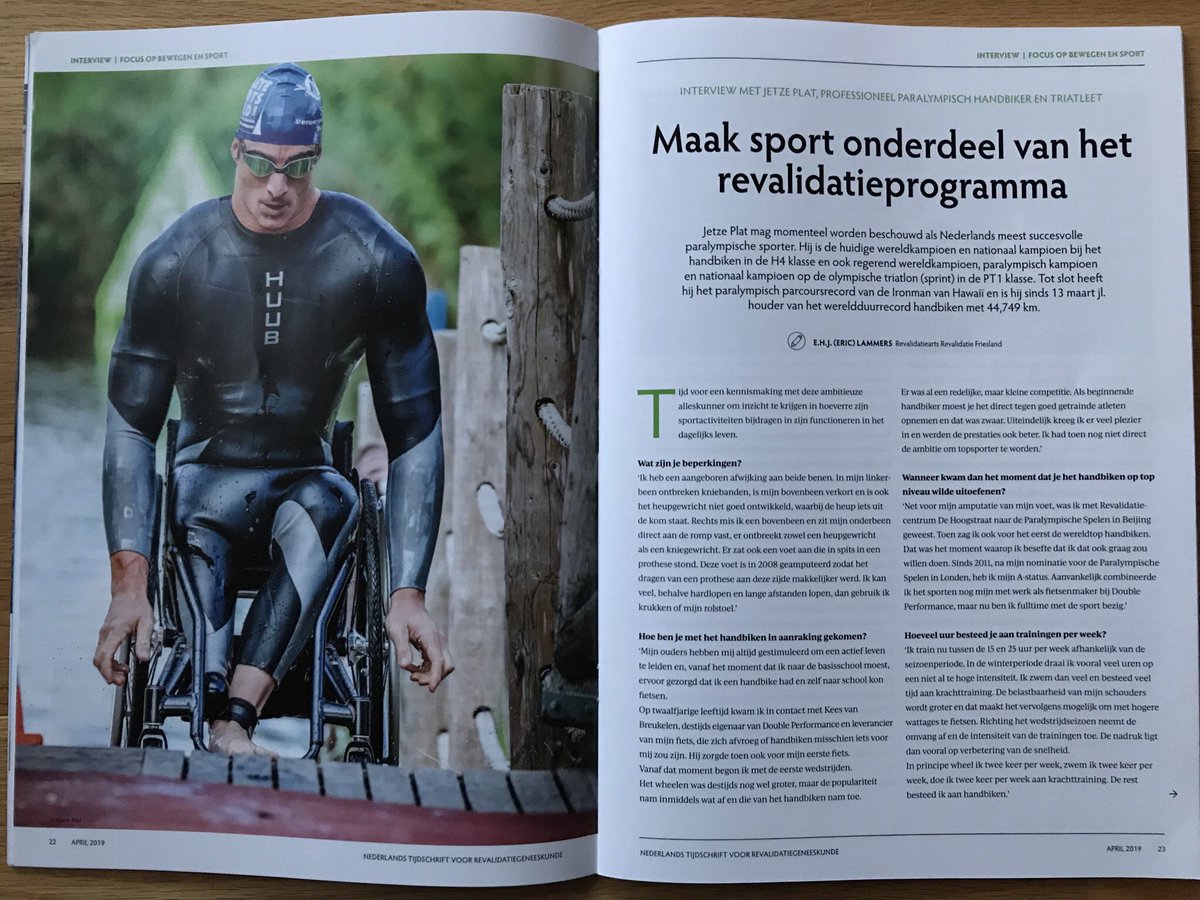 Sonja de Groot (@degrootsonja) on Twitter photo Mooi interview met handbiker/triatleet <a href="/JetzePlat/">Jetze Plat</a> in het NTR. Belangrijke boodschap: Maak sport onderdeel van het revalidatieprogramma. Dan verbeter je niet alleen fitheid maar ook ADL zelfstandigheid. #HandbikeBattle #Samenwerken #Evidencebasedclassificatie #handbiken #kracht Mooi interview met handbiker/triatleet <a href="/JetzePlat/">Jetze Plat</a> in het NTR. Belangrijke boodschap: Maak sport onderdeel van het revalidatieprogramma. Dan verbeter je niet alleen fitheid maar ook ADL zelfstandigheid. #HandbikeBattle #Samenwerken #Evidencebasedclassificatie #handbiken #kracht