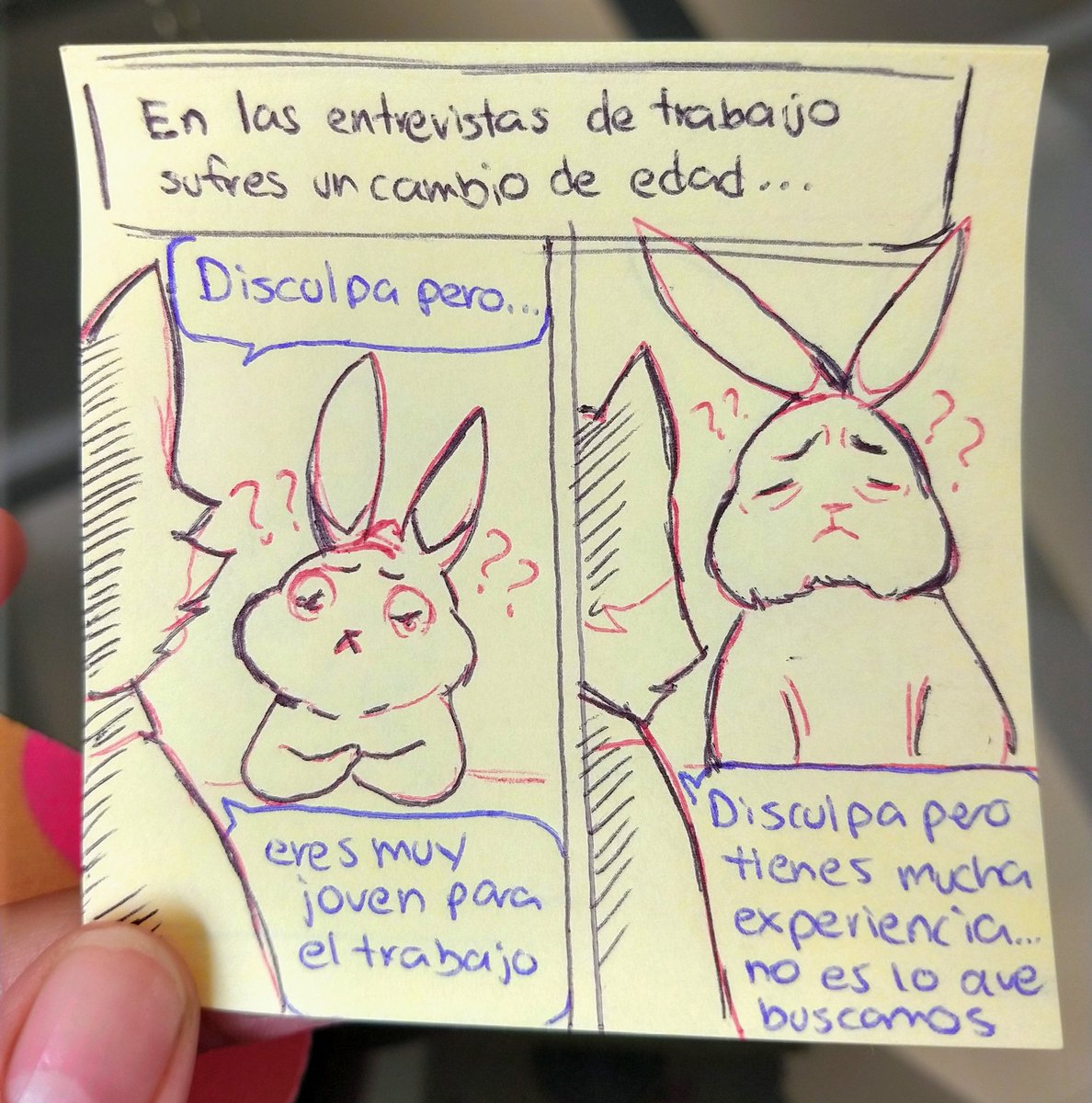 Eo conejito godin esta de vuelta con mas post its 