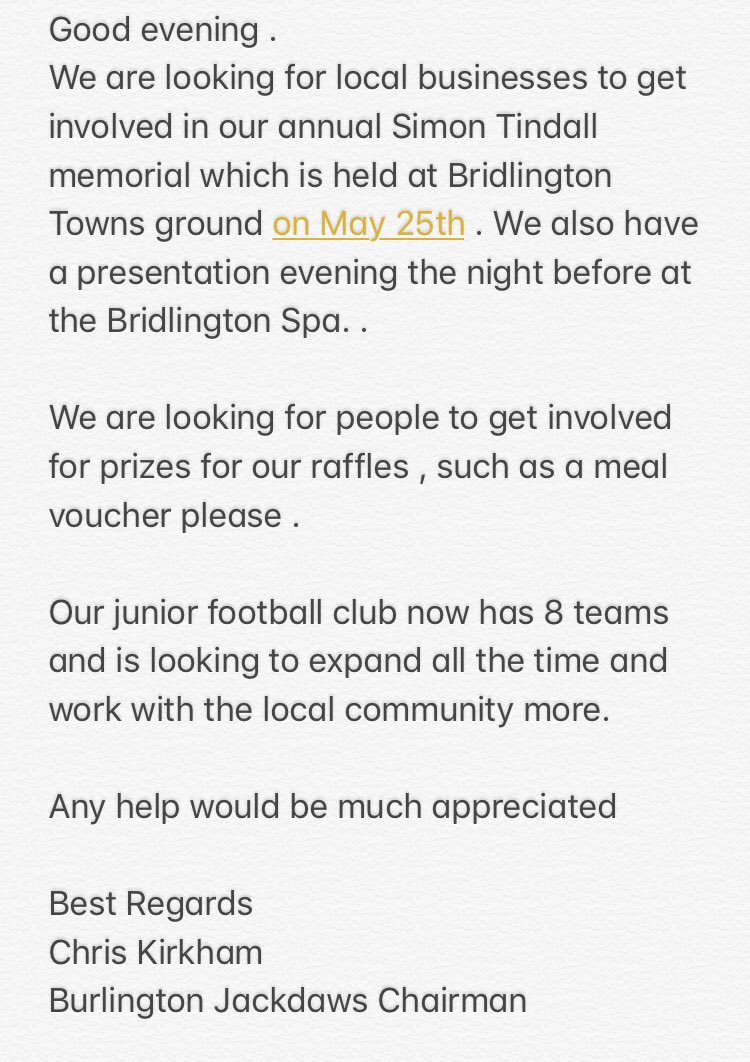 Chrisk5771's tweet photo. Retweets appreciated . Help appreciated. Local Bridlington businesses get involved please . Have some brilliant involvement already . https://t.co/6tQSLqnMbu