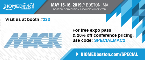 Mack_Molding's tweet photo. We are #excited to add #BIOMEDevice #Boston to our #event schedule and #invite you to #visitus at Booth # 233 to #learn about our #verticallyintegrated #contractMFG services, and don't forget to use our code for a free expo, or 20% off a conference, pass. https://t.co/QCpuR9lUz7 https://t.co/EPK0Aq02p0