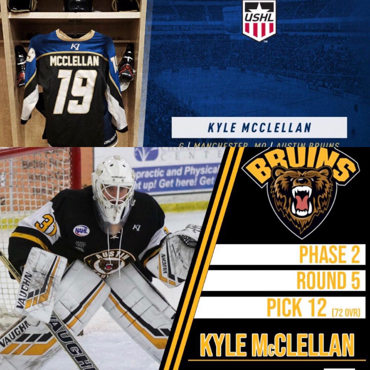 CarshieldHockey's tweet image. Congrats to alumni @KyleMcClellan1 on being drafted to the @USHL to @sfstampede ! #DevelopmentPath #Earned @theaustinbruins @NAHLHockey @NAPHL @HurstMensHockey @CarShieldUSA @mohockeyyd @USHLHockeyOps @usahockey
