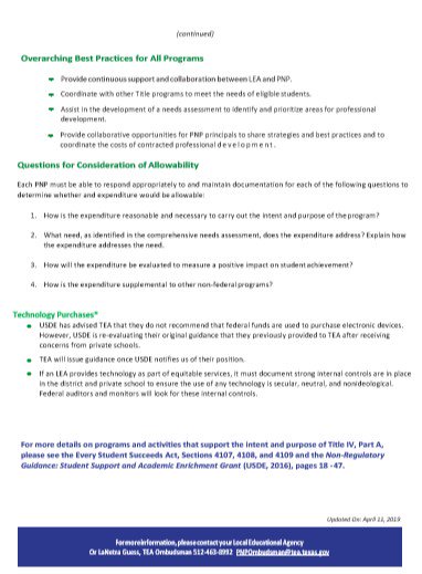 CBI_PNP's tweet photo. 🚨🚨NEW RESOURCE ALERT 🚨🚨 "Best Practices for Using Title IV, Part A Funds under ESSA to Support Private Nonprofit School Needs". Download the entire document by visiting https://t.co/9F6T7ZgFU6 😃#TitleIV #Resources #PNP @teainfo @CapacityBldg #R10 https://t.co/4Dzwrlu8iL
