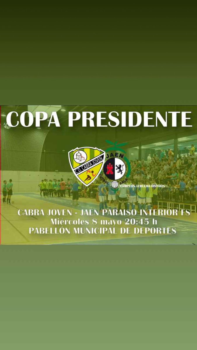 Este miércoles semis de Copa Diputación @FedJaenFutbol  ante el filial de <a href="/JaenFS/">Jaén Paraíso Interior FS</a>. Os esperamos a todos.