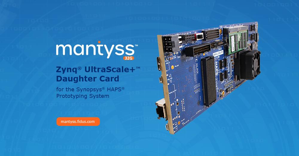 FidusSystems's tweet photo. The Fidus Mantyss-32G integrates a #Xilinx Zynq UltraScale+ with multiple #Armprocessors, 32Gbps transceivers & a collection of other real-world IO peripherals onto a daughter card designed specifically for the #Synopsys #HAPSprototyping solution. https://t.co/kKq4PQpGQm https://t.co/ustbu1dCCb