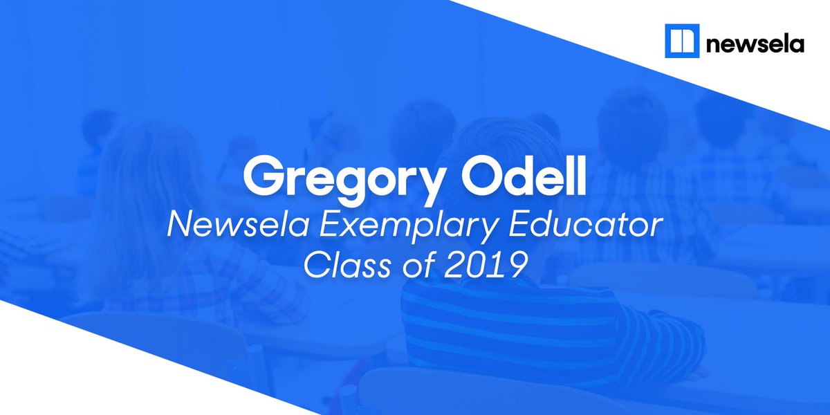 Newsela's tweet photo. 👏 Celebrating Gregory Odell, Newsela Exemplary Educator, during this #TeacherAppreciation week! 🎉 https://t.co/Nx6arWbfJc https://t.co/sV7gMPO5Z0