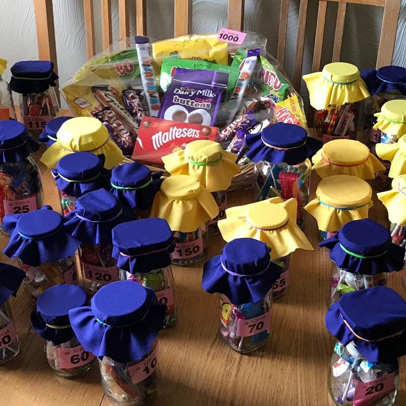 s_cystic's tweet photo. Hoping you'll all have a go with our sweet tombola on Saturday. Some great jars and fab star prize up for grabs! Another great bit courtesy of my aunty & nan. Thank you both so much. Xxx
#sweets #tombola #sweettombola #sweettooth #ccffwc #cysticfibrosis https://t.co/S80ImlDYwN