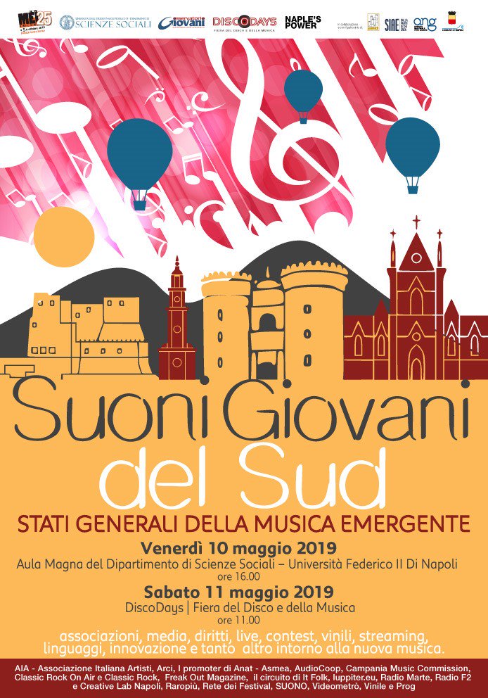EleonoraMasullo's tweet photo. Quale punto di incontro esperti del settore mediatico e gli artisti del nuovo panorama musicale italiano? 

Ve lo diciamo il 10 maggio alle 16 in Aula Magna presso il Dipartimento @SociUnina. E non perdete la diretta alle 14.30 con @F2RadioLab!

#Bitgeneration #music #discodays https://t.co/gvlX6ElifQ