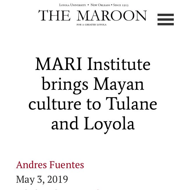 #MARI was featured in <a href="/Loyola_Maroon/">The Loyola Maroon</a> ! 
Read about us and our relationship with our <a href="/Loyola_NOLA/">Loyola New Orleans</a> neighbors here: 
loyolamaroon.com/10022816/showc…