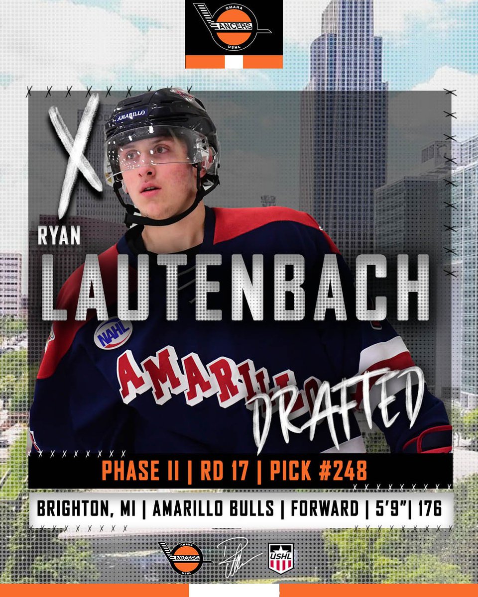 Lancers Draft Selection:
Phase II | Round 17 | Pick 248
Ryan Lautenbach - Forward
#USHLDraft | Welcome to Omaha ⚔️