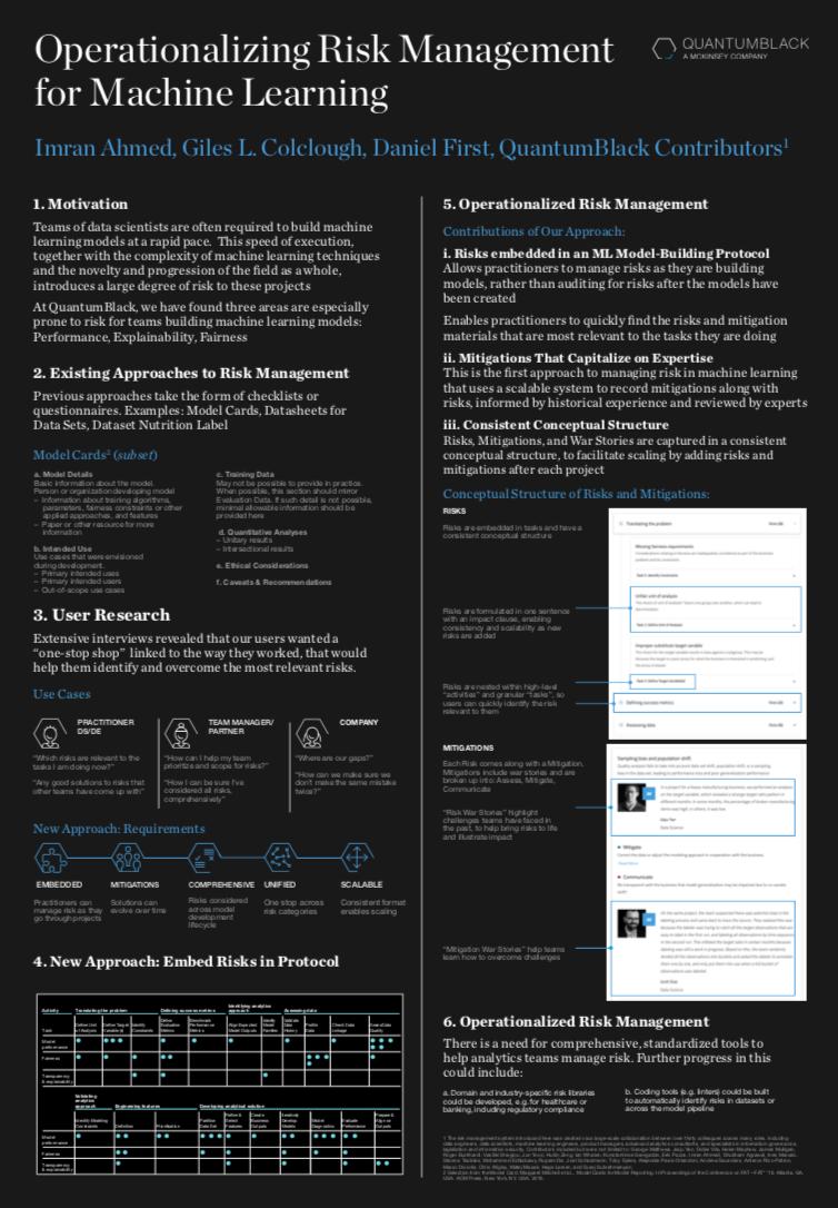DanielFirstAx's tweet image. Was happy to share @quantumblack's new approach to ML risk management, at #ICLR2019's #DebugML workshop!
You can read the extended abstract here: bit.ly/2VLuXNt
Thanks to ICLR attendees for great conversation and to @hima_lakkaraju + others for a great workshop!