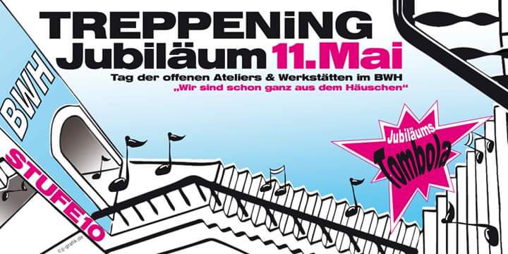 Diesen Samstag im BWH:
Das 10te TREPPENiNG erstmalig mit wahnsinns Tombola und Atelierführungen  

Das ganze Programm hier
facebook.com/events/2167591…