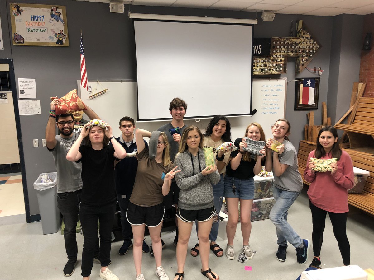 CoachKetcham's tweet photo. Never thought sewing things would be part of what I teach, but today we made heating pads. #TechInRealLife https://t.co/GtAvpcwrDX