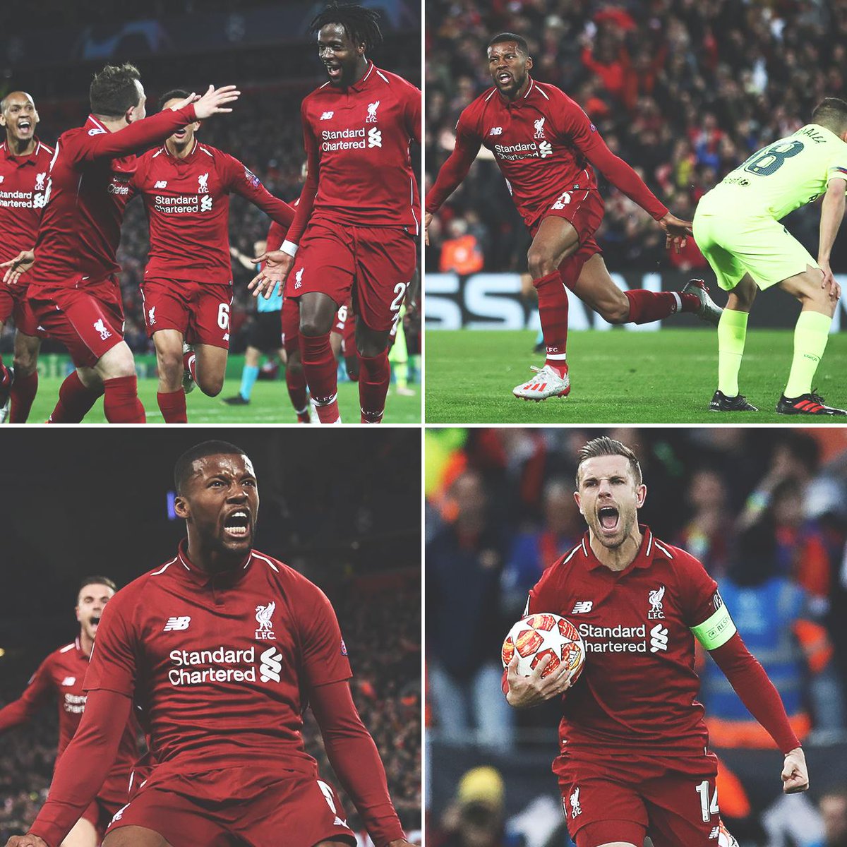 SportsCenter's tweet image. A MIRACLE IN ANFIELD!
Down 3-0, Liverpool come back to defeat Barcelona and reach the Champions League Final for the second straight year 😱