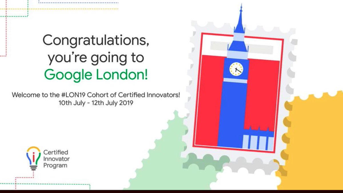 Really exciting to be accepted onto the Google Innovator Program this year! Can’t wait to get started. #GoogleEl #LON19