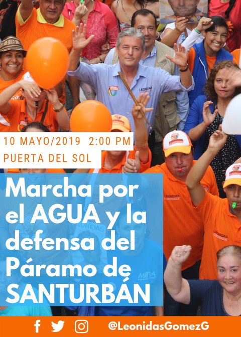 Invitamos a todos los SANTANDEREANOS a que ampliemos la DEFENSA DEL PÁRAMO DE SANTURBÁN y todos los existentes, en contra de la GRAN MINERÍA. El 10 de MAYO a las 2 pm, a una sola voz ¡MINESA FUERA DEL PÁRAMO DE SANTURBÁN!.

¡Nos vemos pronto! #DefendamosElAgua #JuntosPorLaVida