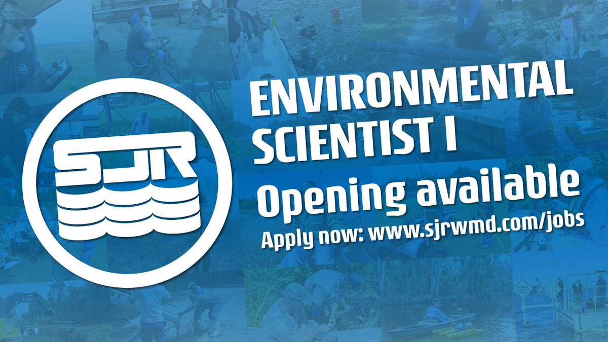 SJRWMD's tweet image. The district is seeking applicants for an Environmental Scientist I position in Palm Bay. For detailed position info and to apply, visit sjrwmd.com/jobs