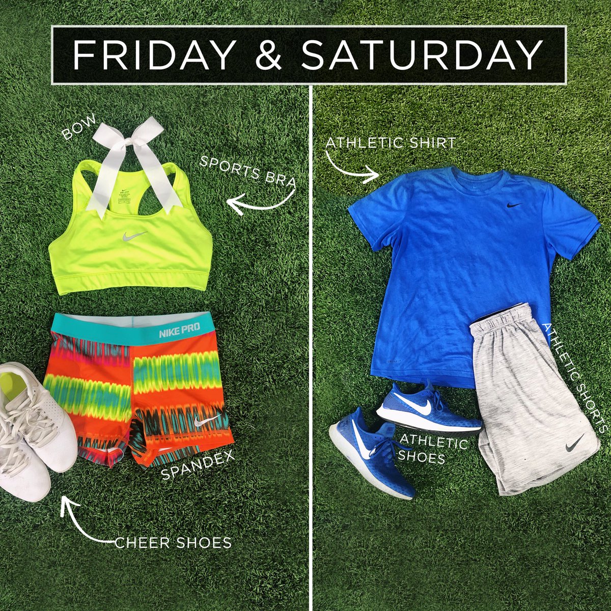 UFCheer's tweet photo. 3 DAYS!!! What should you wear to #UFCheer tryouts? Check out our examples below ⬇️ #TryoutTip https://t.co/XeTmt5oyiy