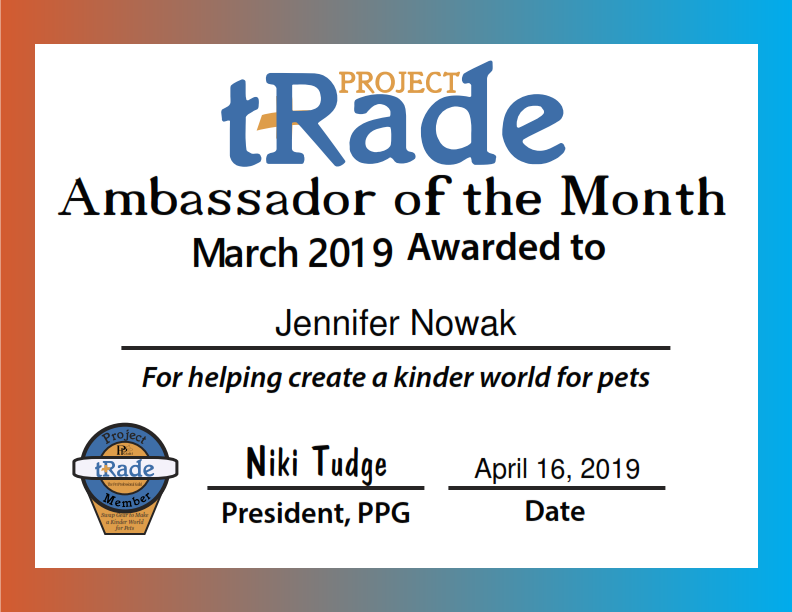 PetGuild's tweet photo. Congratulations Jennifer Nowak of Happy Tails Pet Training in Wisconsin, USA, who exchanged four prong collars and is Project tRade Ambassador for March 2019. #dogtraining #projecttrade https://t.co/SbWE1vrmfn https://t.co/t9xjLbzzB0